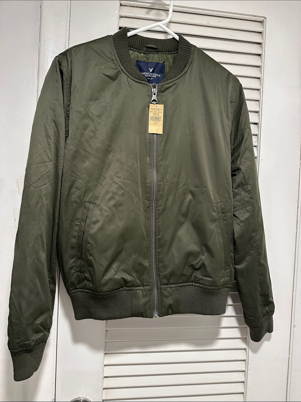 American Eagle Outfitters Olive Green Bomber Jacket